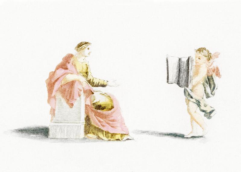 Amor presents a book to a muse by Johan Teyler (1648-1709). Original from The Rijksmuseum. Digitally enhanced by rawpixel. Amor presents a book to a muse by Johan Teyler (1648-1709). Original from The Rijksmuseum. Digitally enhanced by rawpixel.