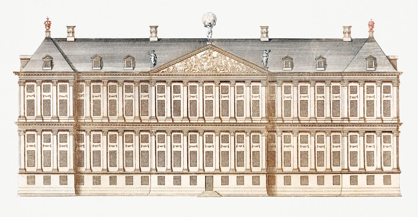 The City Hall in Amsterdam by an anonymous maker (1696-1706). Original from Rijks Museum. Digitally enhanced by rawpixel. The City Hall in Amsterdam by an anonymous maker (1696-1706). Original from Rijks Museum. Digitally enhanced by rawpixel.