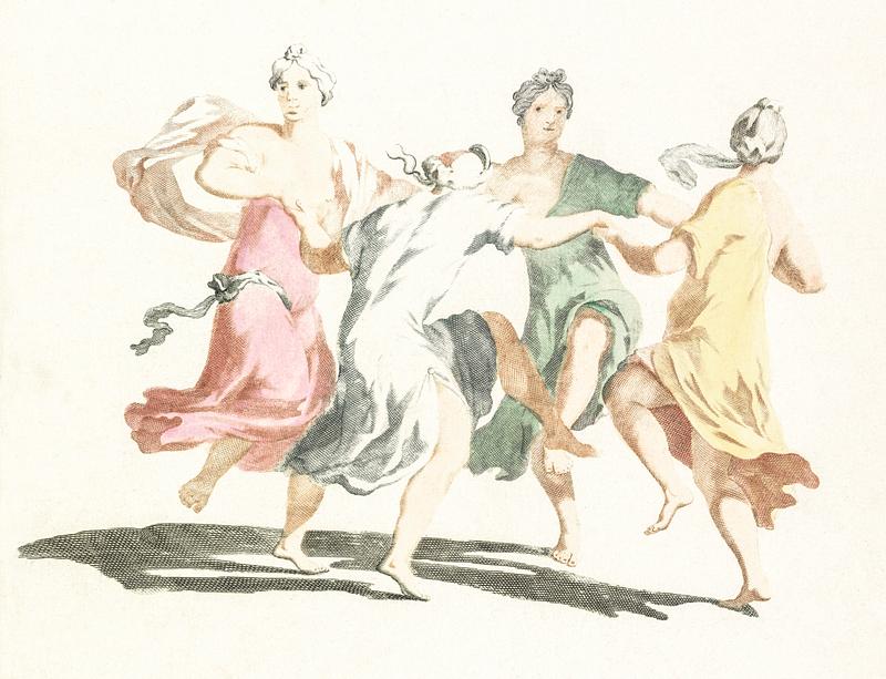 Four Dancing Women by Johan Teyler (1648-1709). Original from The Rijksmuseum. Digitally enhanced by rawpixel. Four Dancing Women by Johan Teyler (1648-1709). Original from The Rijksmuseum. Digitally enhanced by rawpixel.