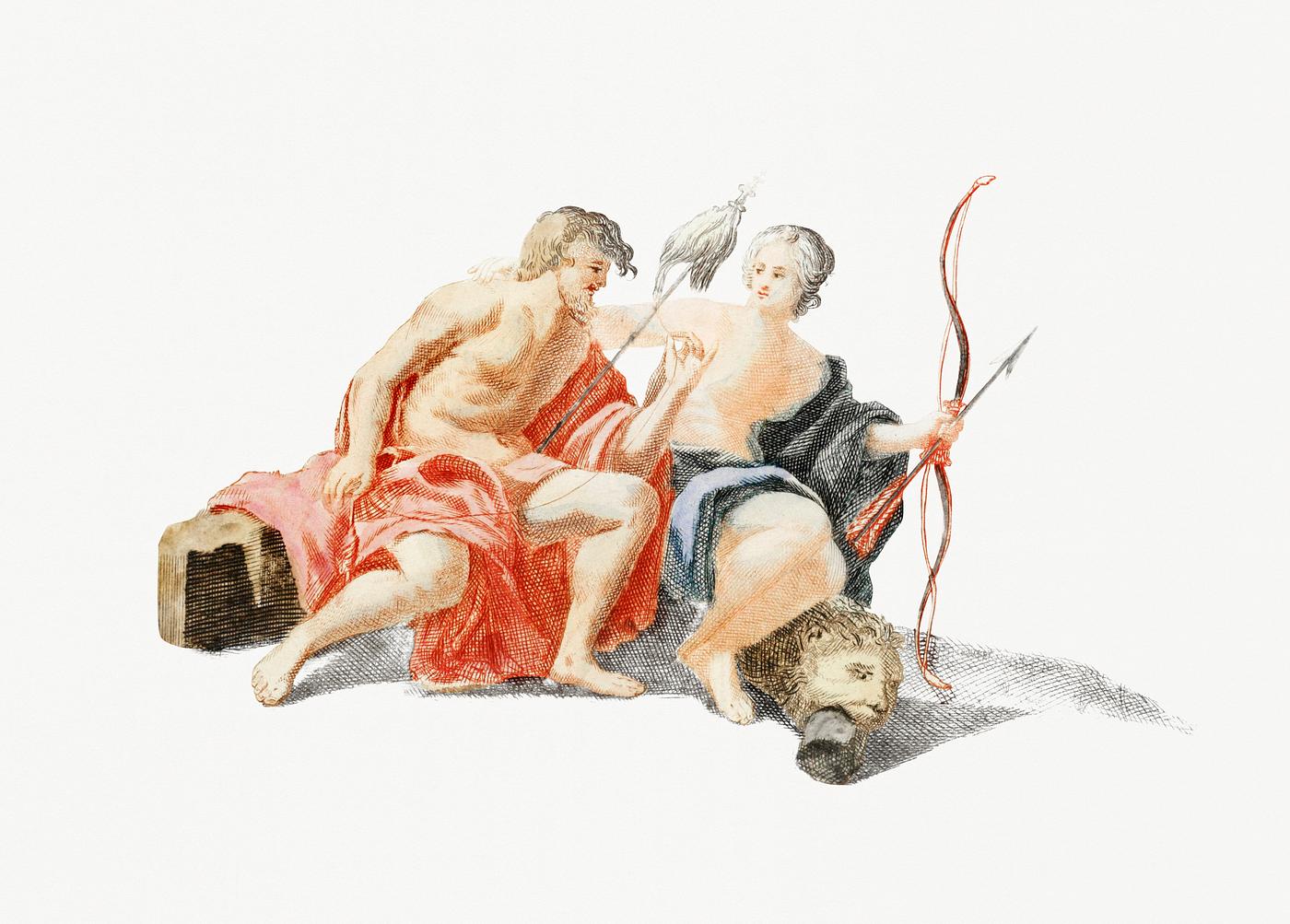 Hercules and Omphale by Johan Teyler (1648-1709). Original from Rijks Museum. Digitally enhanced by rawpixel. Hercules and Omphale by Johan Teyler (1648-1709). Original from Rijks Museum. Digitally enhanced by rawpixel.