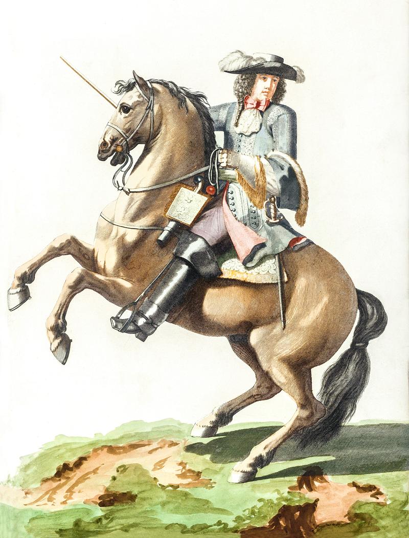 A man riding a horse by Johan Teyler (1648-1709). Original from The Rijksmuseum. Digitally enhanced by rawpixel. A man riding a horse by Johan Teyler (1648-1709). Original from The Rijksmuseum. Digitally enhanced by rawpixel.