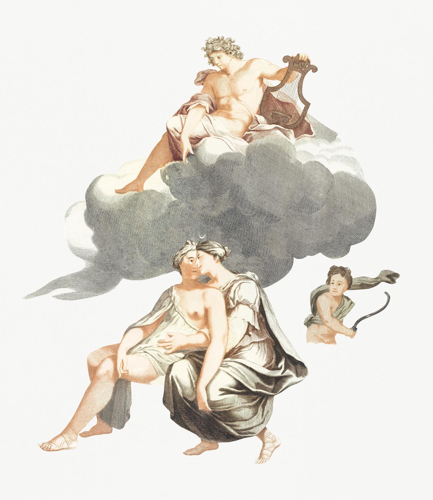 Apollo on the clouds and Jupiter with Callisto by Johan Teyler (1648-1709). Original from Rijks Museum. Digitally enhanced... Apollo on the clouds and Jupiter with Callisto by Johan Teyler (1648-1709). Original from Rijks Museum. Digitally enhanced...