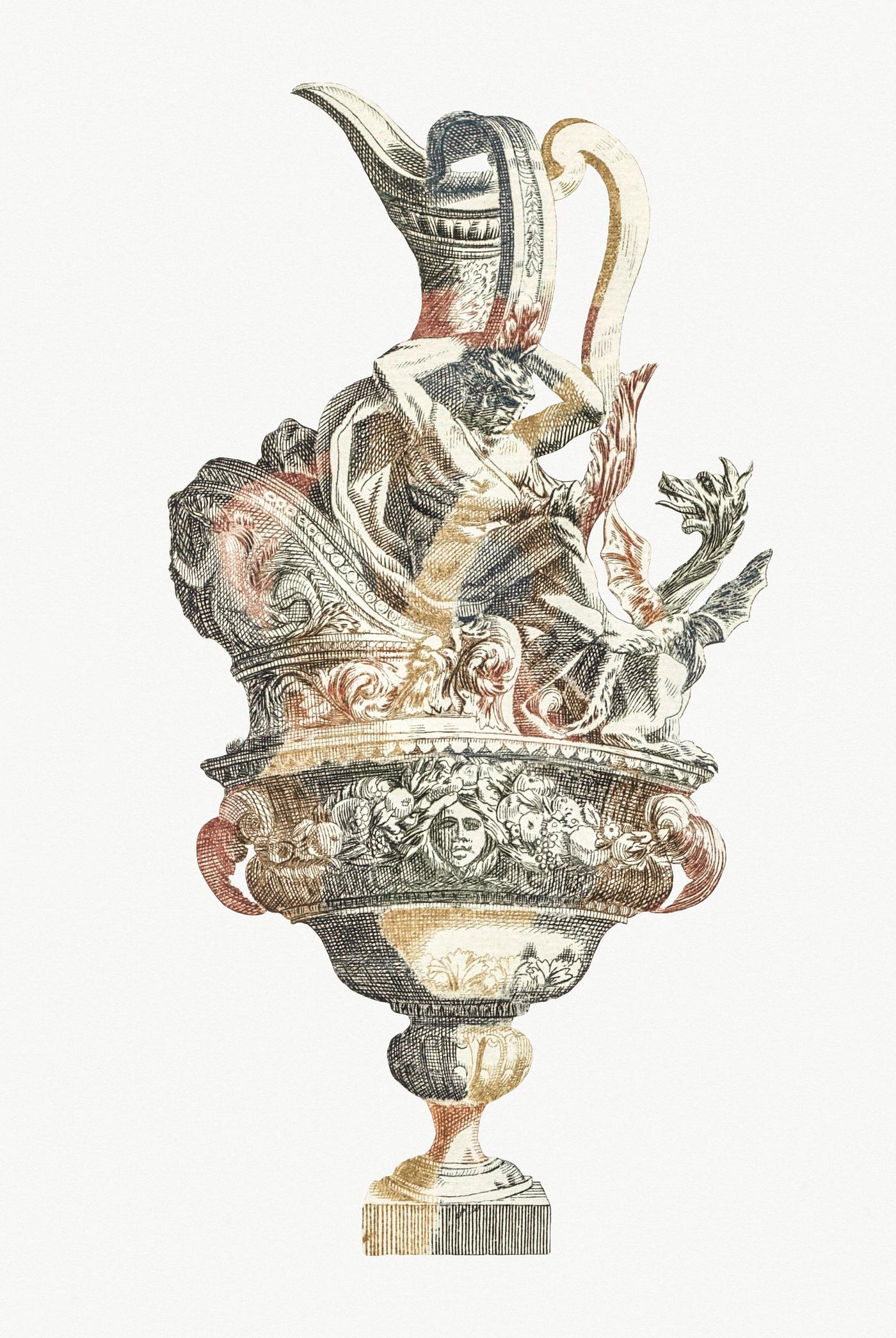 Jug with a man and a lion by Johan Teyler (1648-1709). Original from Rijks Museum. Digitally enhanced by rawpixel. Jug with a man and a lion by Johan Teyler (1648-1709). Original from Rijks Museum. Digitally enhanced by rawpixel.