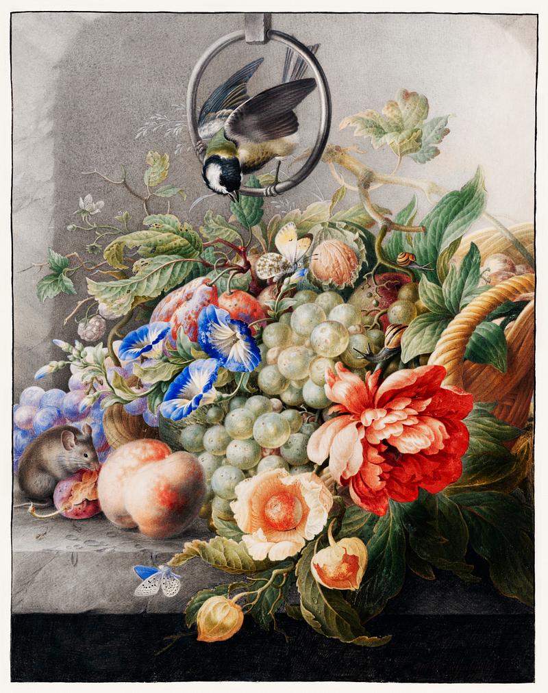 Flowers and fruits by Herman Henstenburgh (c.1700-c.1710). Original from The Rijksmuseum. Digitally enhanced by rawpixel. Flowers and fruits by Herman Henstenburgh (c.1700-c.1710). Original from The Rijksmuseum. Digitally enhanced by rawpixel.