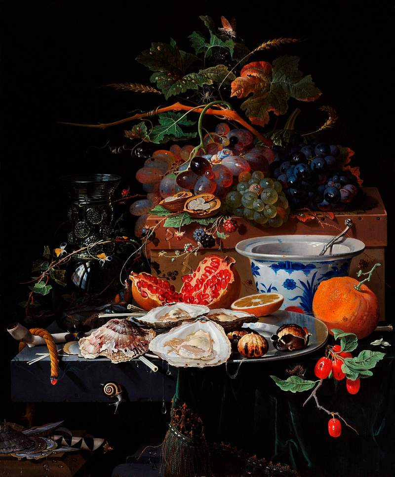 Fruits and oysters by Abraham Mignon (1660 -… | Free public domain illustration Fruits and oysters by Abraham Mignon (1660 - 1679). Original from The Rijksmuseum. Digitally enhanced by rawpixel.