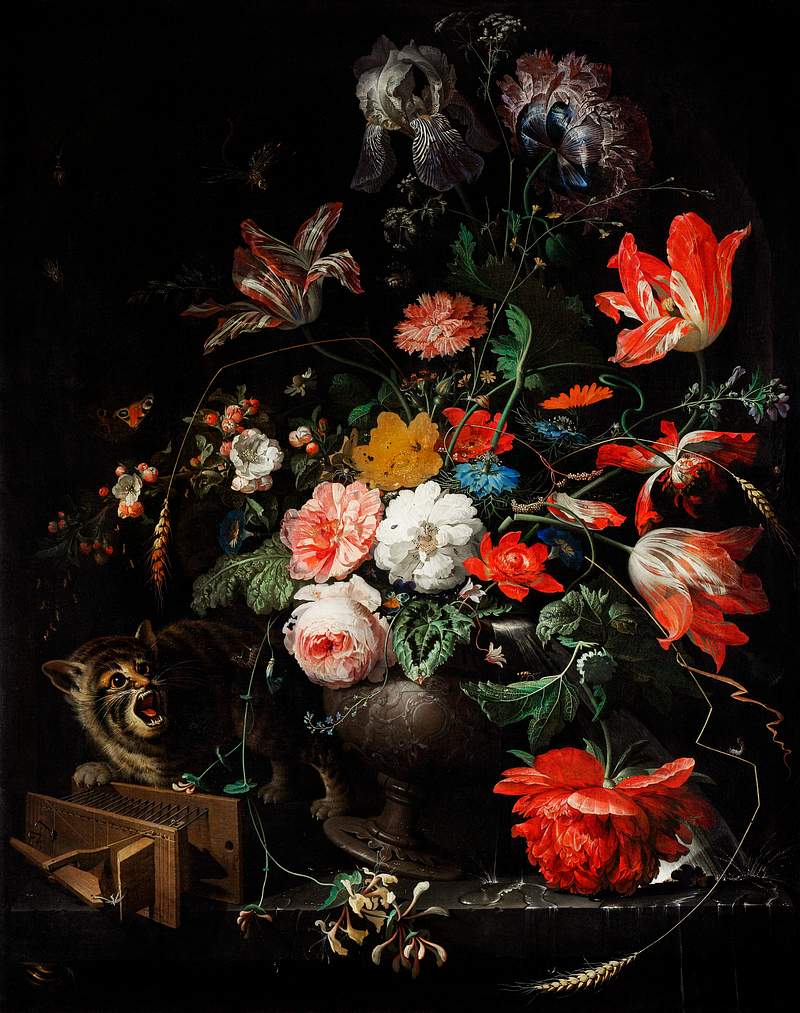 The Overturned Bouquet by Abraham Mignon… | Free public domain illustration The Overturned Bouquet by Abraham Mignon (1660-1679). Original from The Rijksmuseum. Digitally enhanced by rawpixel.