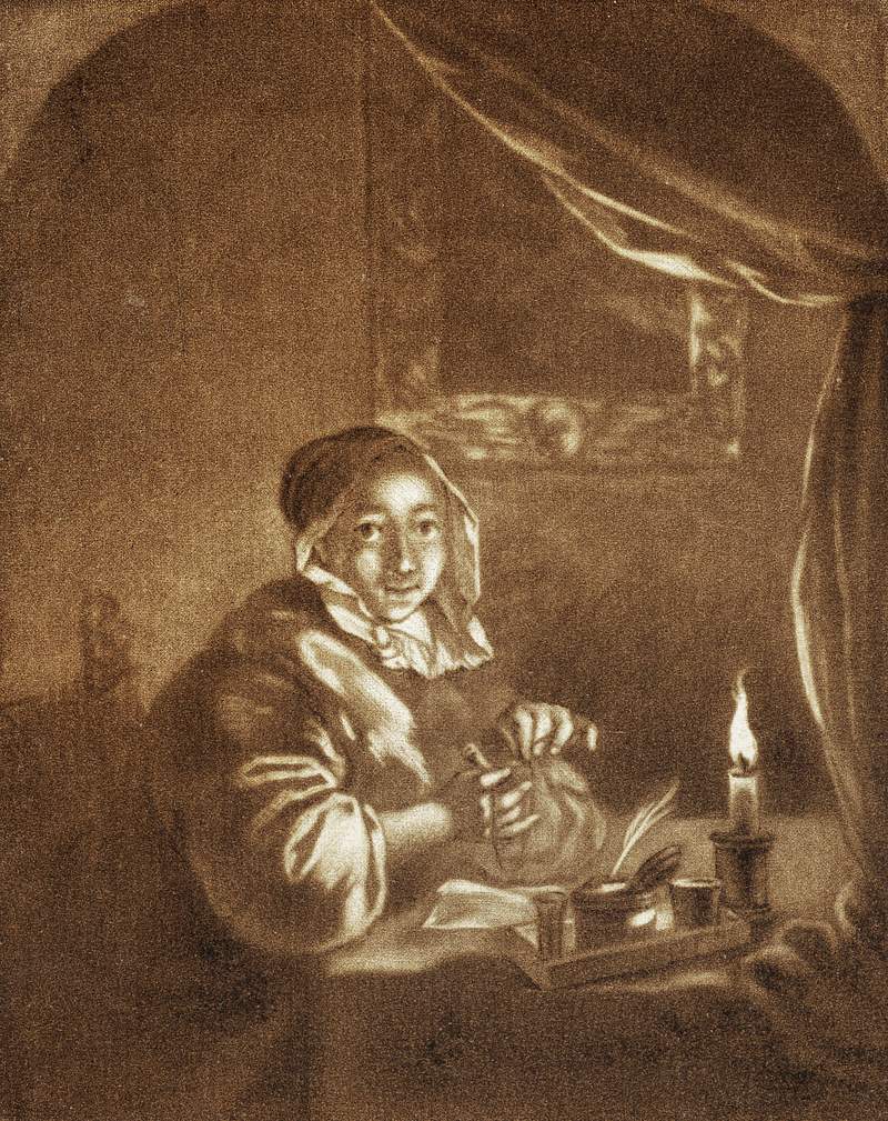 Young woman with a letter (1756–1789) by Cornelis Ploos van Amstel. Original from The Rijksmuseum. Digitally enhanced…