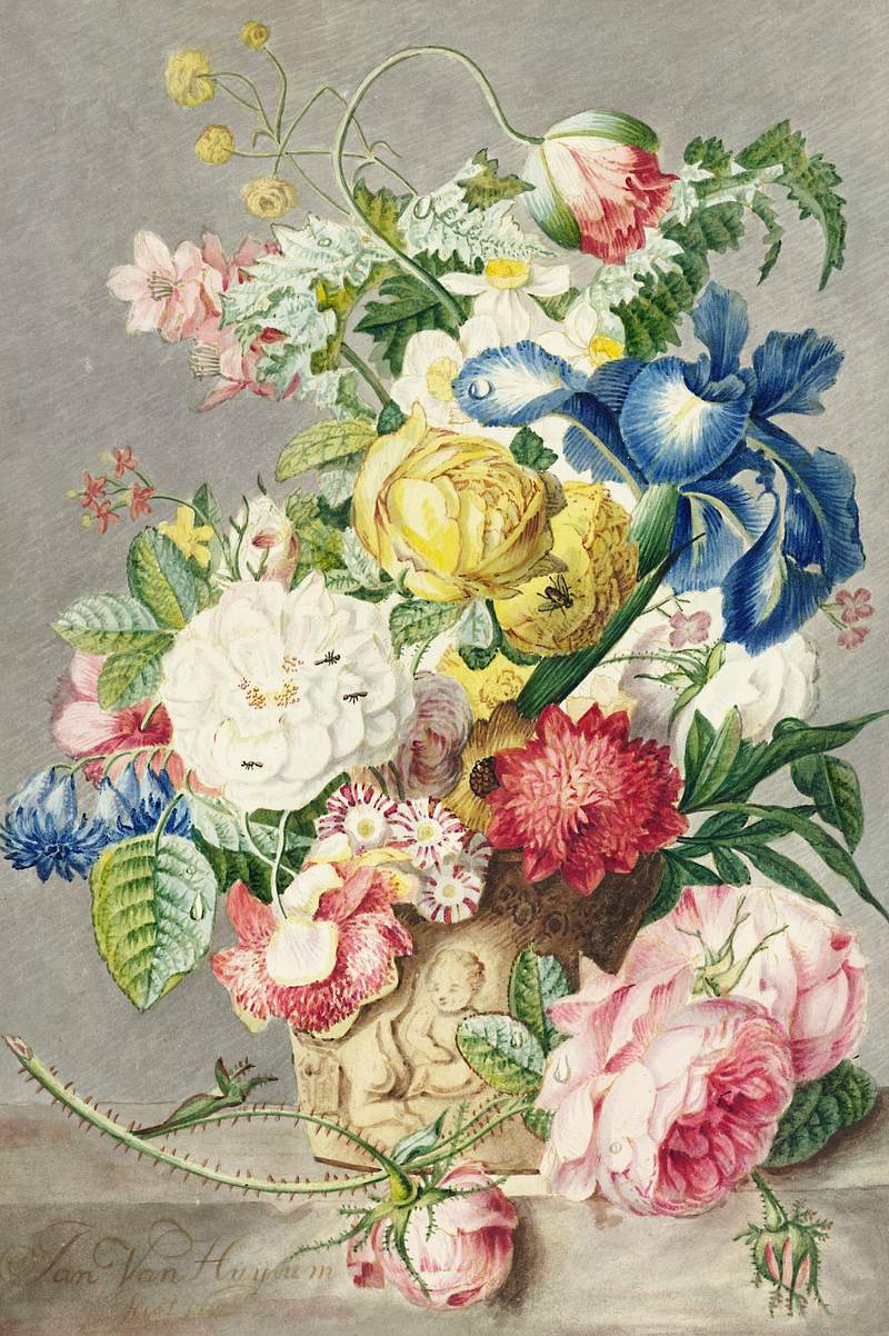 Bouquet (1778) by Cornelis Ploos van Amstel. Original from The Rijksmuseum. Digitally enhanced by rawpixel.