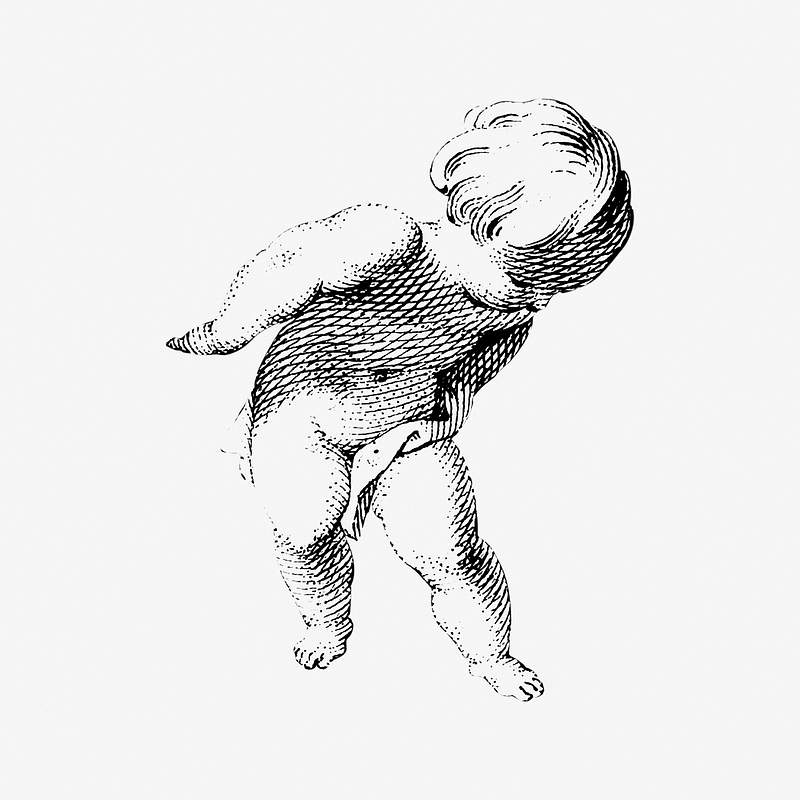 Cherub from Zes putti tonen een doek met tekst (1759) by Cornelis Ploos van Amstel. Original from The Rijksmuseum. Digitally…