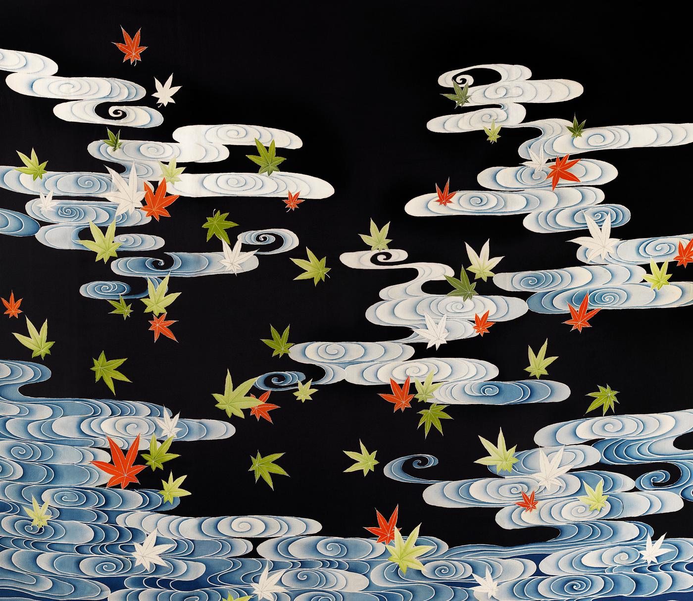 Susoshiki with maple leaves in the Tatsuta river (1920–1940) by anonymous. Original from The Rijksmuseum. Digitally... Susoshiki with maple leaves in the Tatsuta river (1920–1940) by anonymous. Original from The Rijksmuseum. Digitally...