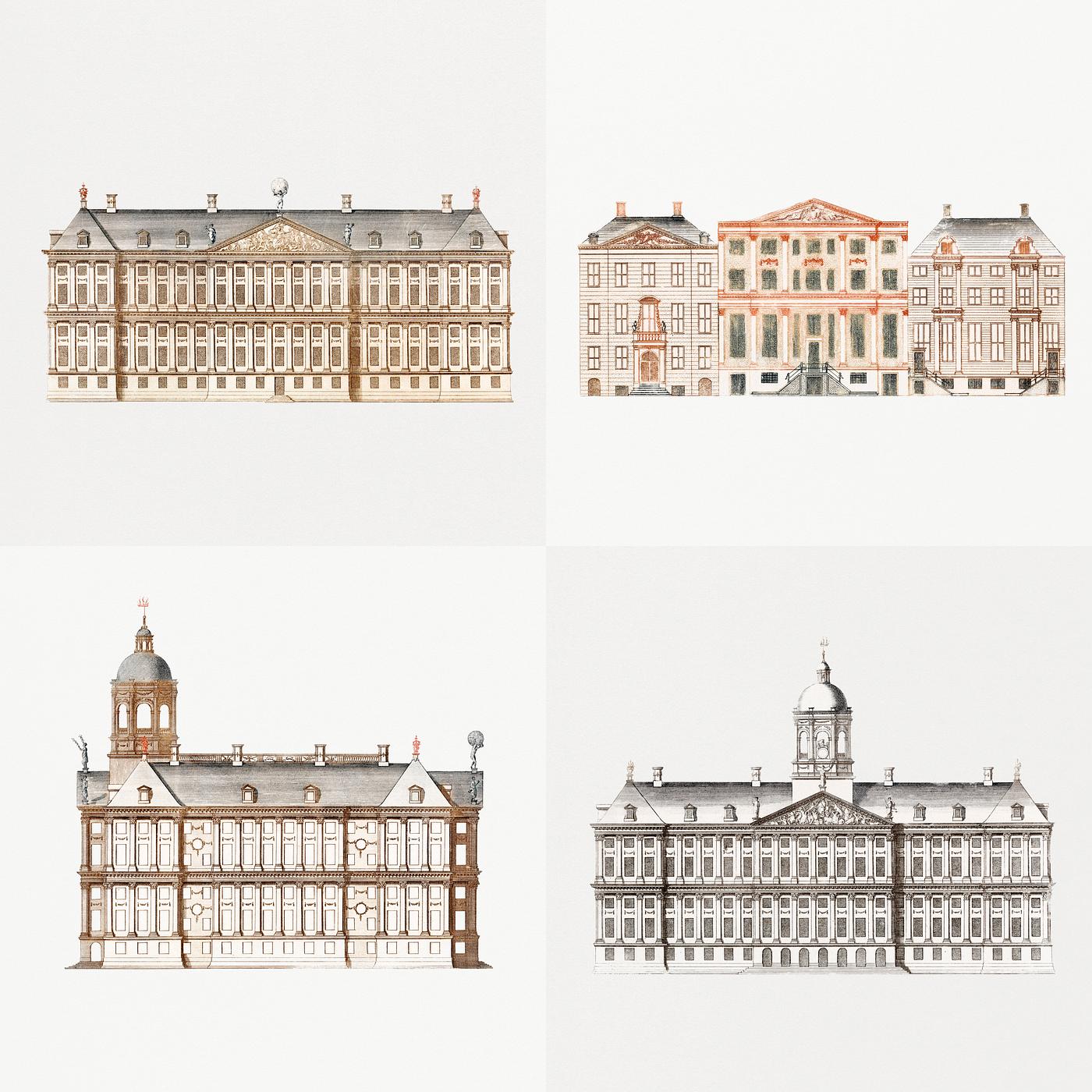 Set of canal houses in Amsterdam by Johan Teyler (1648-1709). Original from Rijks Museum. Digitally enhanced by rawpixel. Set of canal houses in Amsterdam by Johan Teyler (1648-1709). Original from Rijks Museum. Digitally enhanced by rawpixel.