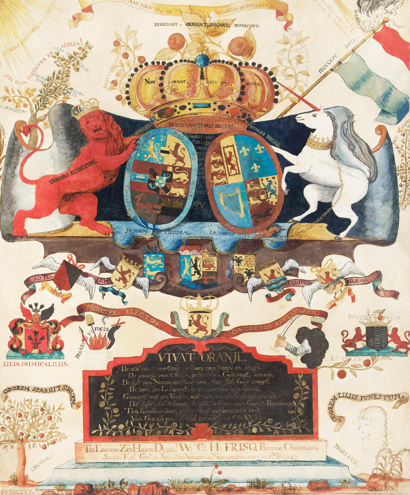 Allegory of the elevation of William IV 1747 by J. Luiscius. Original from The Rijksmuseum. Digitally enhanced by rawpixel. Allegory of the elevation of William IV 1747 by J. Luiscius. Original from The Rijksmuseum. Digitally enhanced by rawpixel.