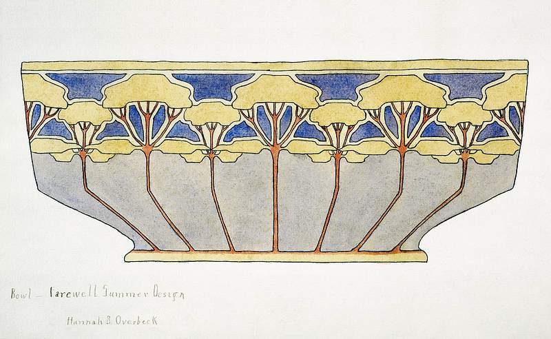 Bowl 'Farewell Summer' Design (1915) by Hannah Borger Overbeck. Original from The Los Angeles County Museum of Art. Digitally…