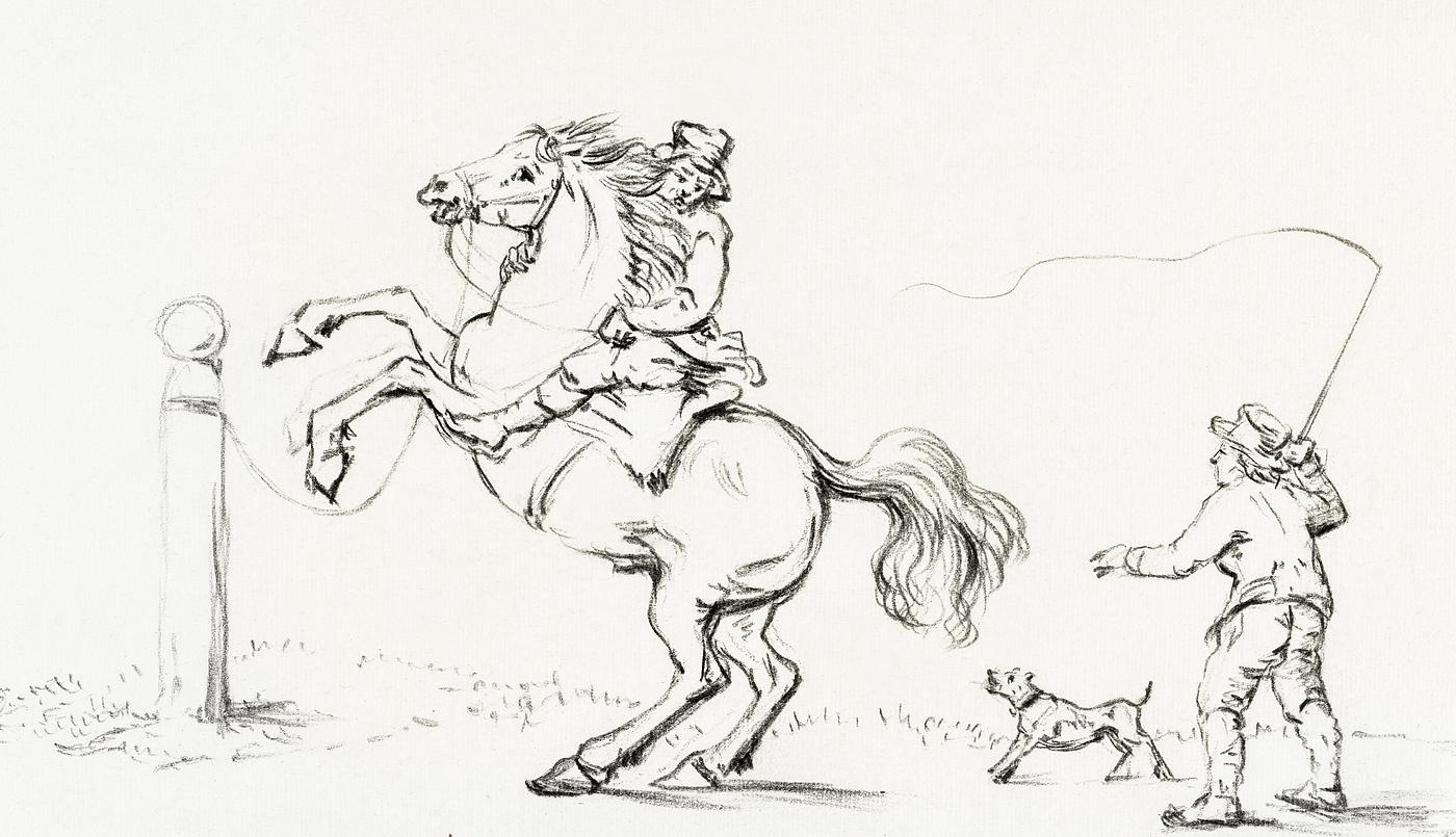 Taming a horse by Jean Bernard (1775-1883). Original from the Rijks Museum. Digitally enhanced by rawpixel. Taming a horse by Jean Bernard (1775-1883). Original from the Rijks Museum. Digitally enhanced by rawpixel.