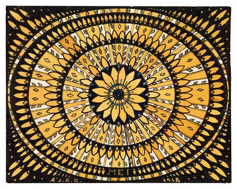 Rosette from stylized flowers and leaves (1918) by Julie de Graag (1877-1924). Original from The Rijksmuseum. Digitally…