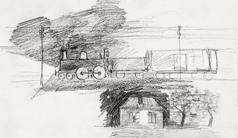 Steam locomotive and a house with a chimney (1892) by Julie de Graag (1877-1924). Original from the Rijks Museum. Digitally enhanced by rawpixel. Steam locomotive and a house with a chimney (1892) by Julie de Graag (1877-1924). Original from the Rijks Museum. Digitally…