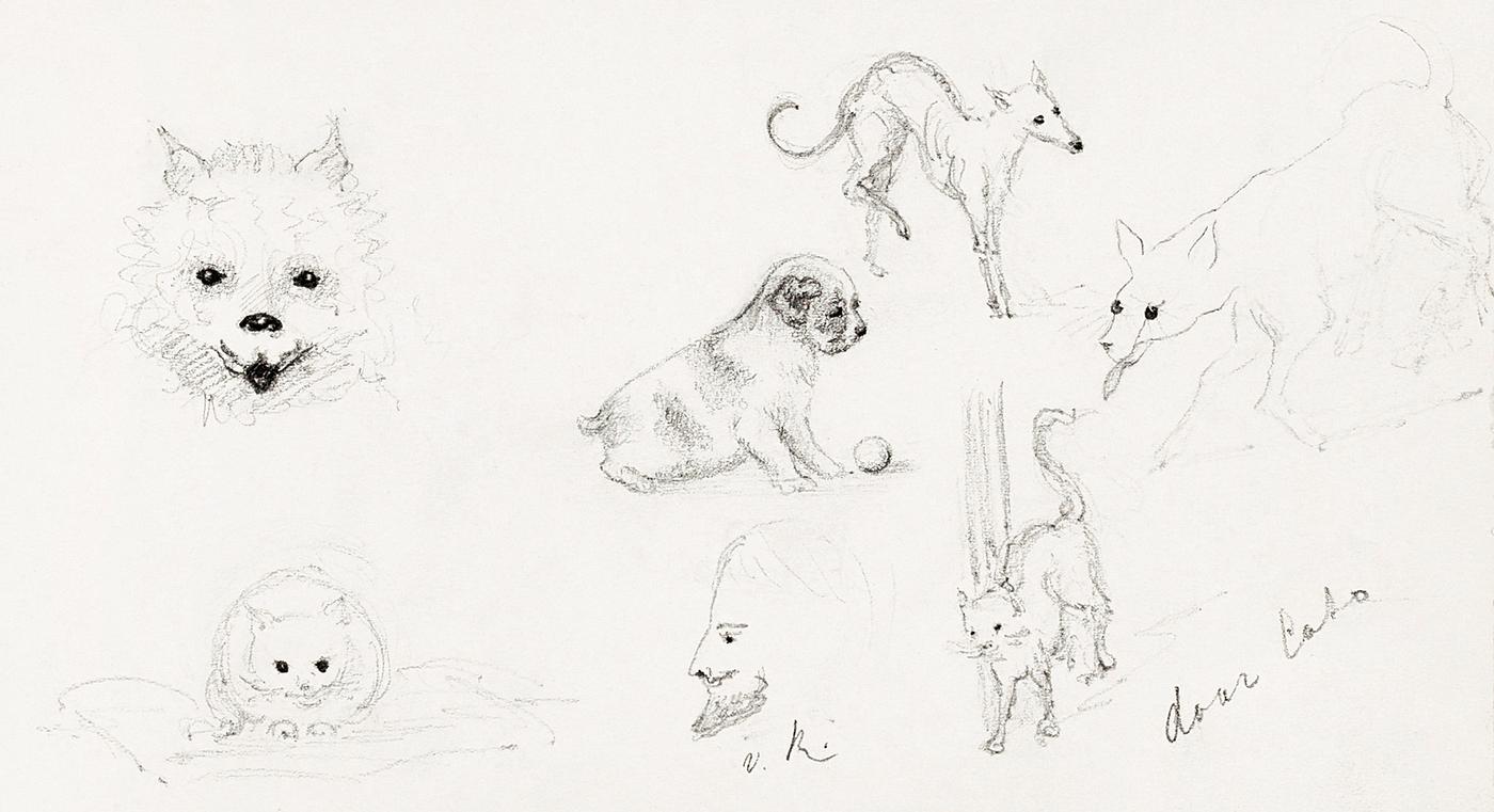 Dogs and cats sketches (1892) by Julie de Graag (1877-1924). Original from The Rijksmuseum. Digitally enhanced by rawpixel. Dogs and cats sketches (1892) by Julie de Graag (1877-1924). Original from The Rijksmuseum. Digitally enhanced by rawpixel.