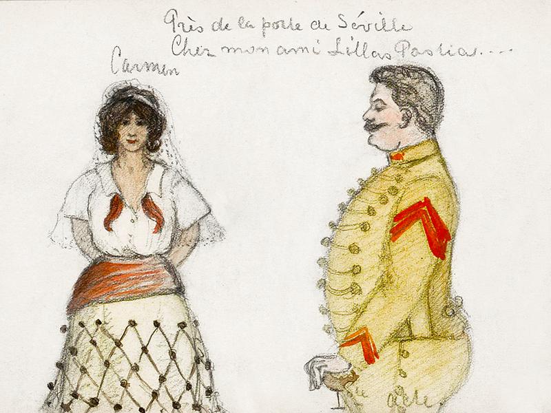 Carmen and Don Jose, scene from the first act of the opera Carmen (1894) by Julie de Graag (1877-1924). Original from the Rijks Museum. Digitally enhanced by rawpixel. Carmen and Don Jose, scene from the first act of the opera Carmen (1894) by Julie de Graag (1877-1924). Original from the…