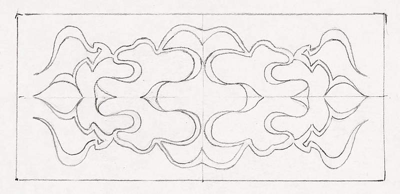 Symmetrical pattern of curly lines within a rectangle (1894) by Julie de Graag (1877-1924). Original from The Rijksmuseum.…