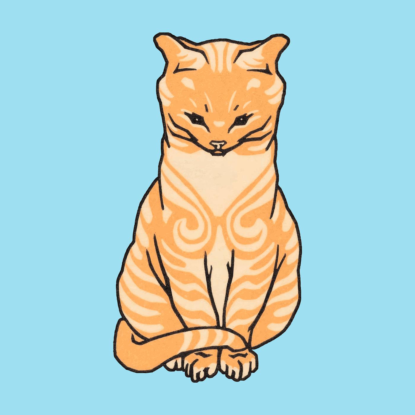 Sitting cat (1916) by Julie de Graag (1877-1924). Original from the Rijks Museum. Digitally enhanced by rawpixel. Sitting cat (1916) by Julie de Graag (1877-1924). Original from the Rijks Museum. Digitally enhanced by rawpixel.