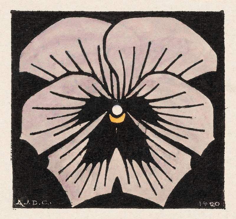 Woodcut flower (1920) by Julie de Graag (1877-1924). Original from The Rijksmuseum. Digitally enhanced by rawpixel.