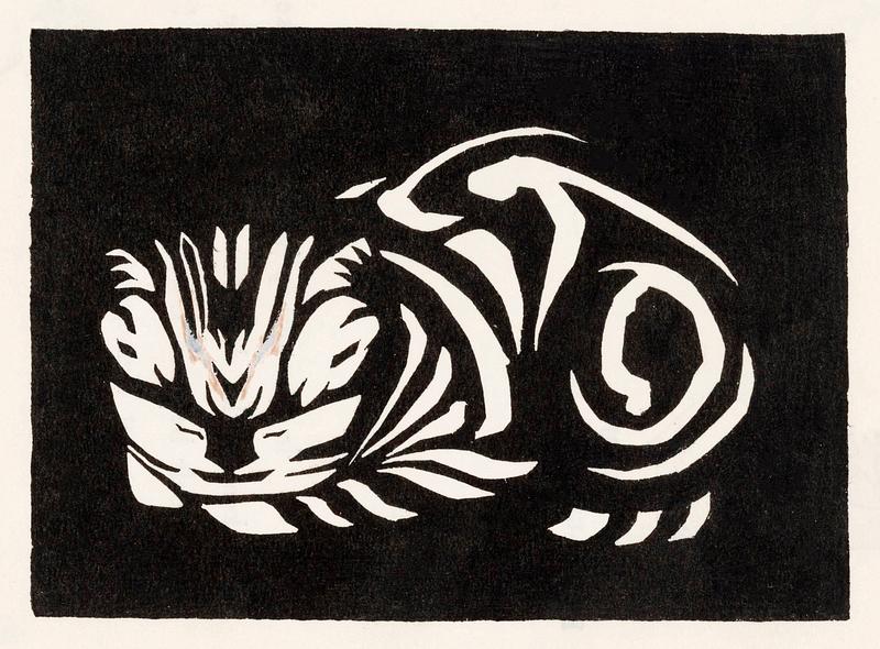 Woodcut cat (1917) by Julie de Graag (1877-1924). Original from the Rijks Museum. Digitally enhanced by rawpixel. Woodcut cat (1917) by Julie de Graag (1877-1924). Original from the Rijks Museum. Digitally enhanced by rawpixel.