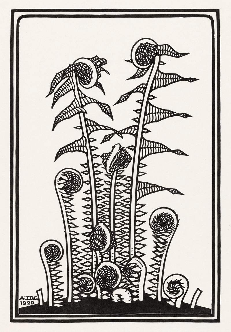 Ferns (1920) by Julie de Graag (1877-1924). Original from The Rijksmuseum. Digitally enhanced by rawpixel.