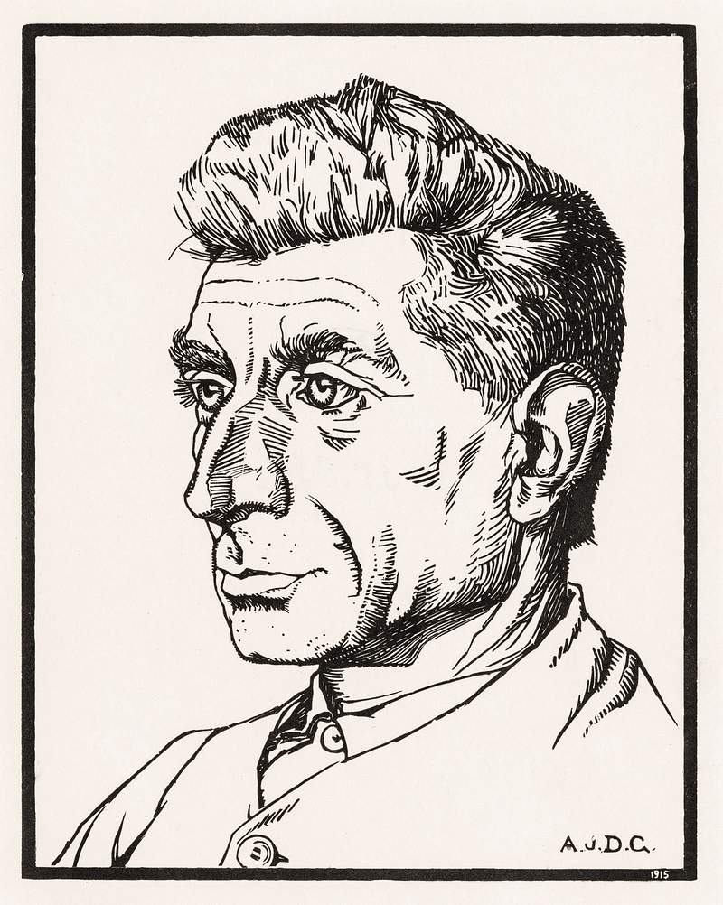 Portrait of a man (1915) by Julie de Graag (1877-1924). Original from The Rijksmuseum. Digitally enhanced by rawpixel