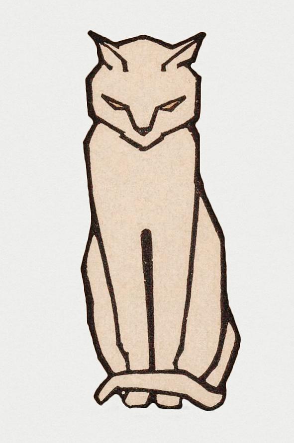 Vintage Illustration of Sitting cat. Vintage Illustration of Sitting cat.