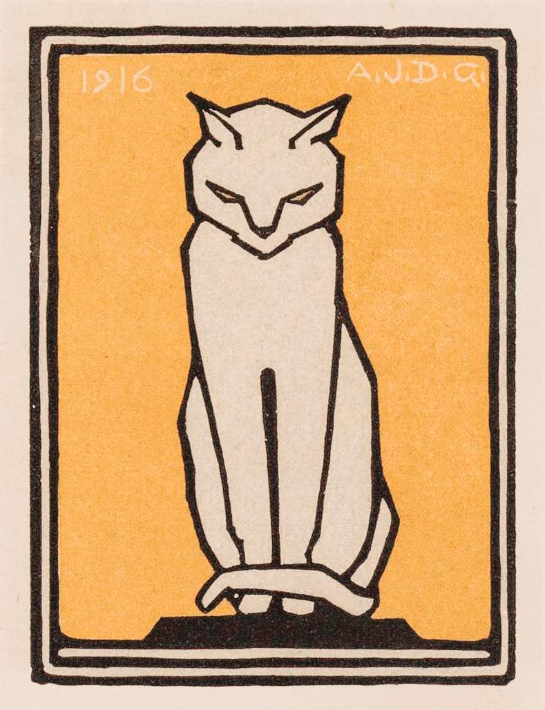 Sitting cat (1916) by Julie de Graag (1877-1924). Original from The Rijksmuseum. Digitally enhanced by rawpixel.