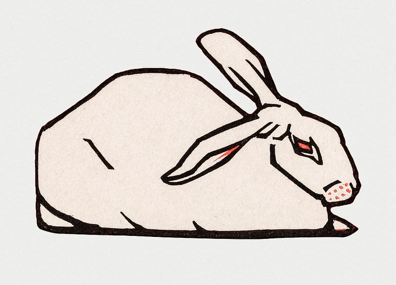 Vintage Illustration of Lying rabbit. Vintage Illustration of Lying rabbit.