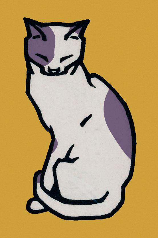 Vintage Illustration of Sitting cat Vintage Illustration of Sitting cat