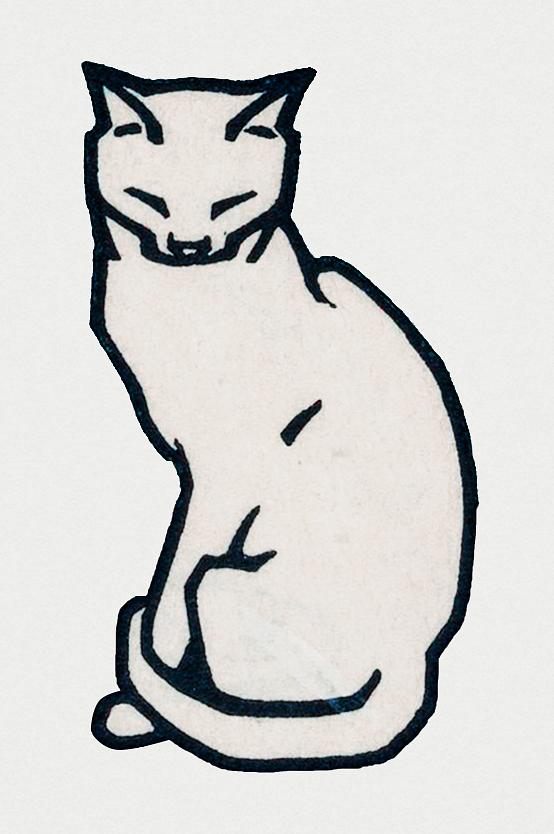 Vintage Illustration of Sitting cat. Vintage Illustration of Sitting cat.