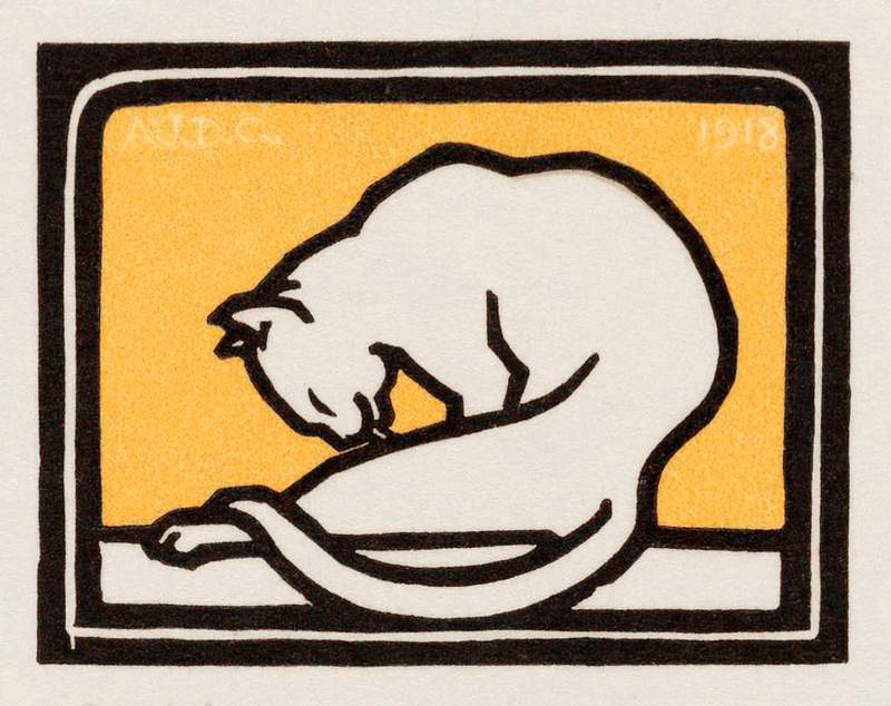A waxing cat (1918) by Julie de Graag (1877-1924). Original from The Rijksmuseum. Digitally enhanced by rawpixel.