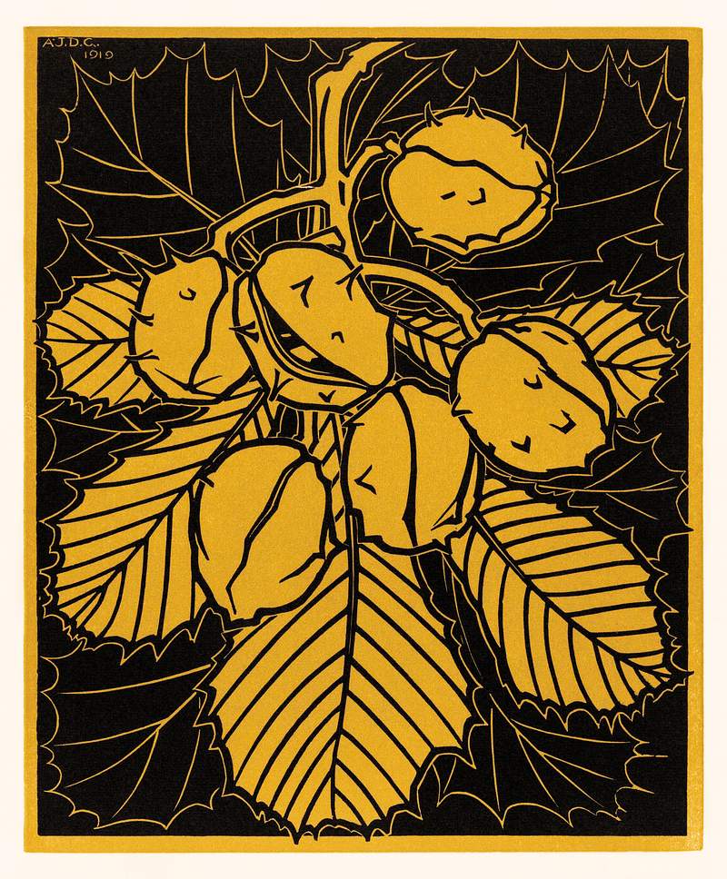 Chestnut branch (1919) by JJulie de Graag (1877-1924). Original from The Rijksmuseum. Digitally enhanced by rawpixel.