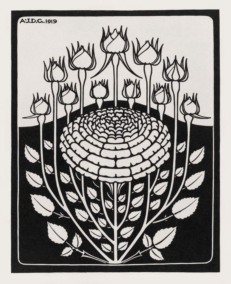 Rose bush (1919) by JJulie de Graag (1877-1924). Original from The Rijksmuseum. Digitally enhanced by rawpixel.