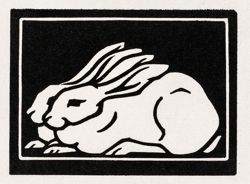 Two rabbits (1923-1924) by Julie de Graag (1877-1924). Original from The Rijksmuseum. Digitally enhanced by rawpixel.