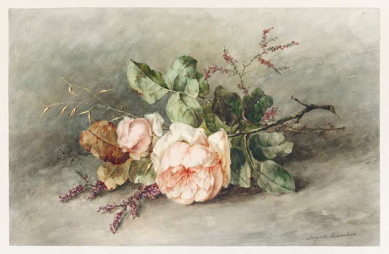 Rozen by Margaretha Roosenboom (1853 –1896). Original from The Rijksmuseum. Digitally enhanced by rawpixel.