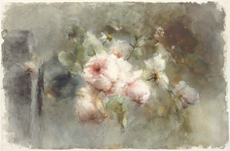 Een vaas met rozen by Margaretha Roosenboom (1853 –1896). Original from The Rijksmuseum. Digitally enhanced by…