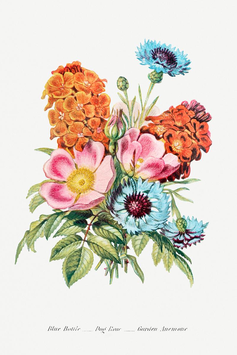 Download Vintage Flower Bouquet Mockup Premium Psd Rawpixel