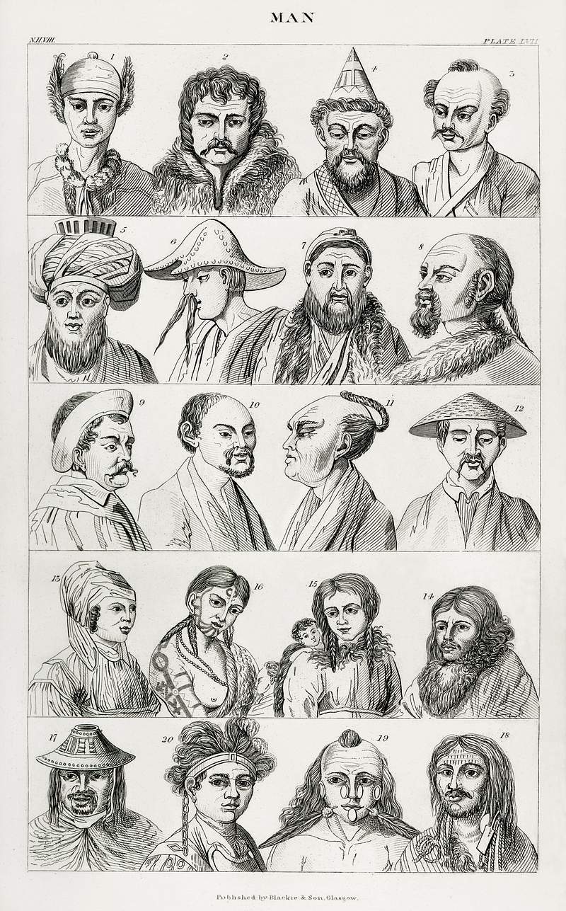 Man from A history of the earth and animated nature (1820) by Oliver Goldsmith (1730-1774). Digitally enhanced from our own…