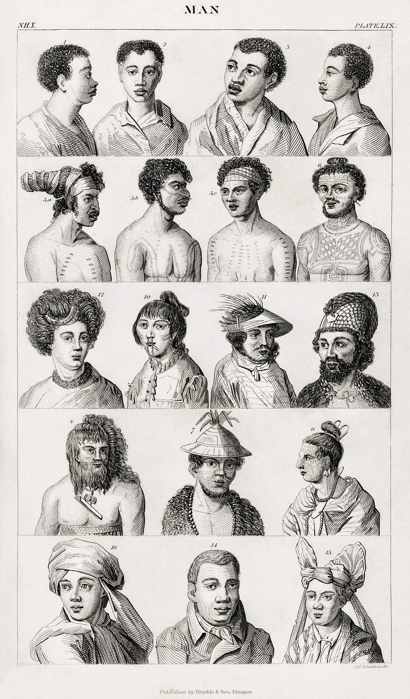Man from A history of the earth and animated nature (1820) by Oliver Goldsmith (1730-1774). Digitally enhanced from our own…