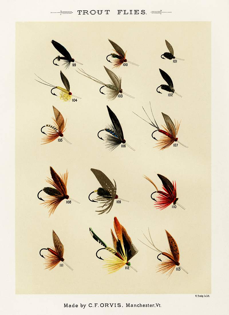 Trout Flies from Favorite Flies and Their Histories by Mary Orvis Marbury. Digitally enhanced from our own original 1892 Edition. Trout Flies from Favorite Flies and Their Histories by Mary Orvis Marbury. Digitally enhanced from our own original 1892…