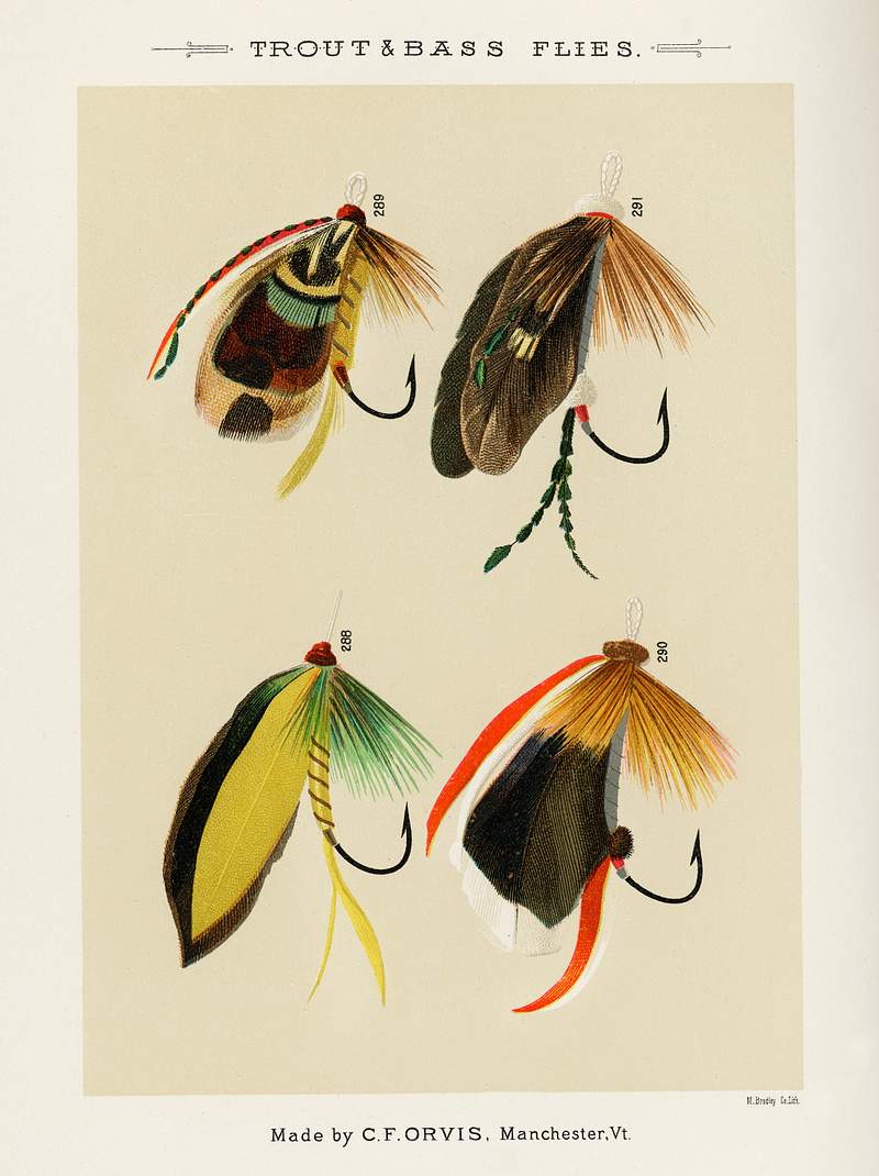 Trout & Bass Flies from Favorite Flies and Their Histories by Mary Orvis Marbury. Digitally enhanced from our own original 1892 Edition. Trout & Bass Flies from Favorite Flies and Their Histories by Mary Orvis Marbury. Digitally enhanced from our own original…