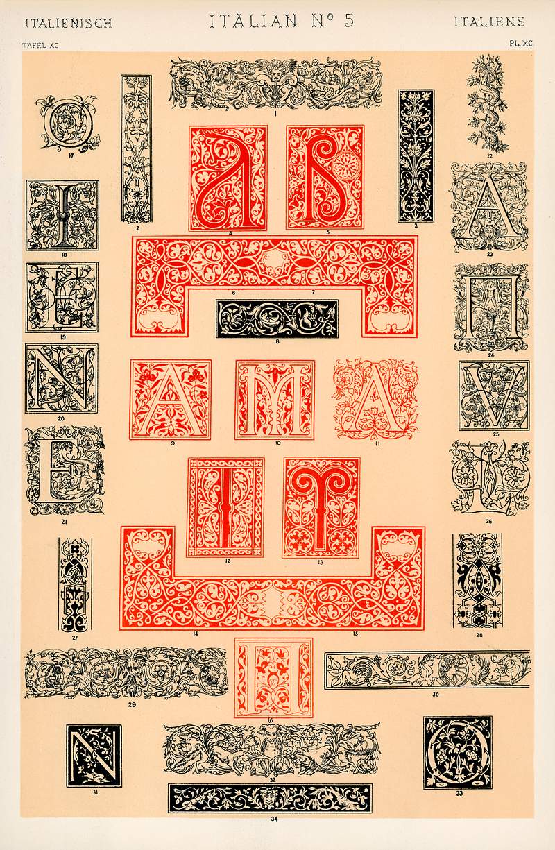 Owen Jones famous 19th Century Grammar of Ornament. One of the finest graphic design books ever produced. From our own original antique chromolithographic version of the famous book we have created a high resolution digitally enhanced copy for you. Owen Jones famous 19th Century Grammar of Ornament. One of the finest graphic design books ever produced. From our own…