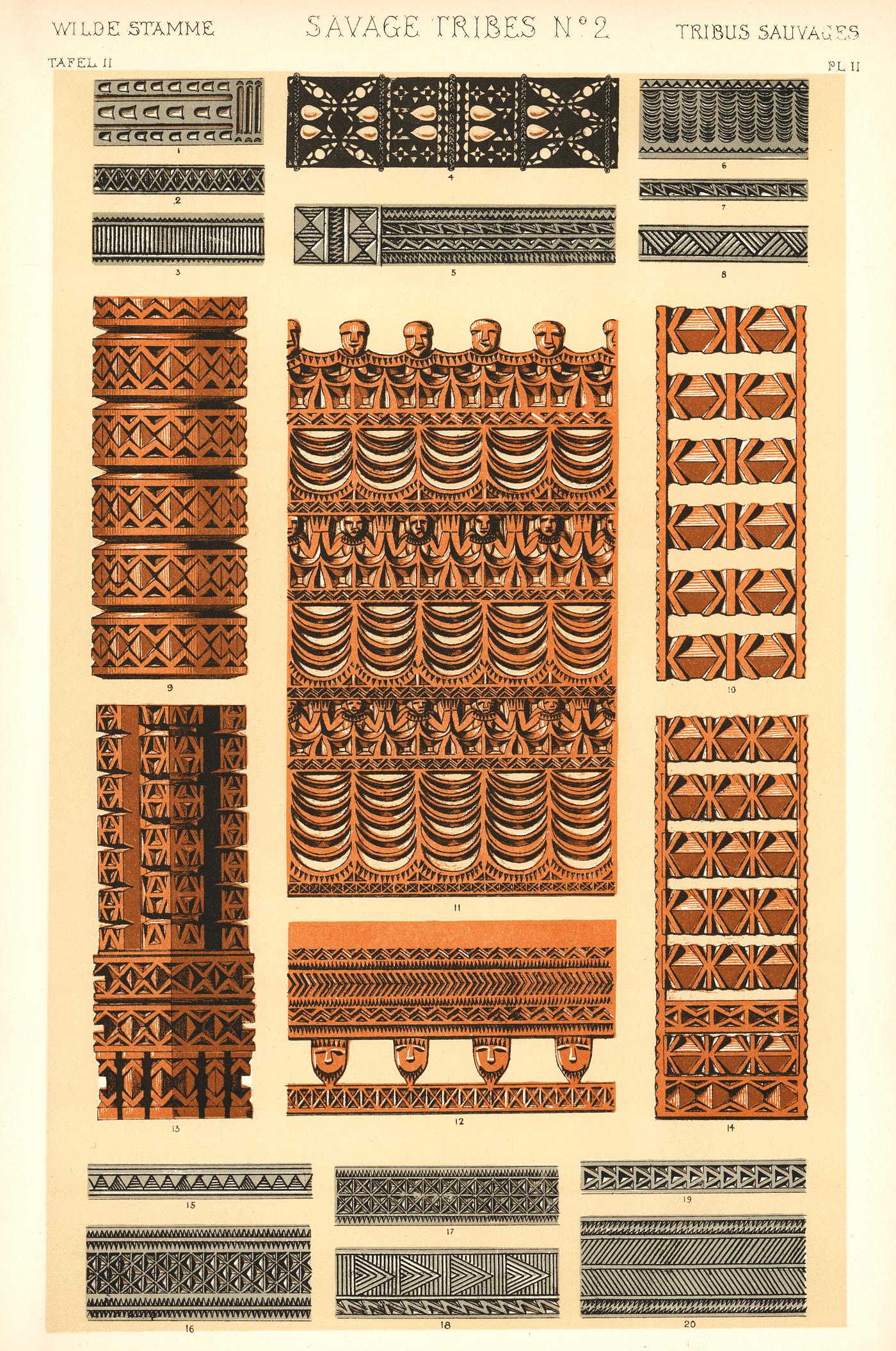 Antique drawing illustration pattern texture the grammar of ornament by Owen Jones Antique drawing illustration pattern texture the grammar of ornament by Owen Jones
