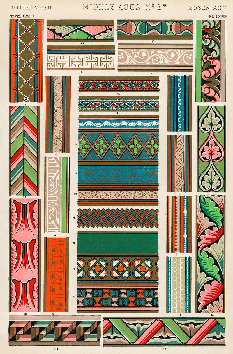 Owen Jones famous 19th Century Grammar of Ornament. One of the finest graphic design books ever produced. From our own original antique chromolithographic version of the famous book we have created a high resolution digitally enhanced copy for you. Owen Jones famous 19th Century Grammar of Ornament. One of the finest graphic design books ever produced. From our own…