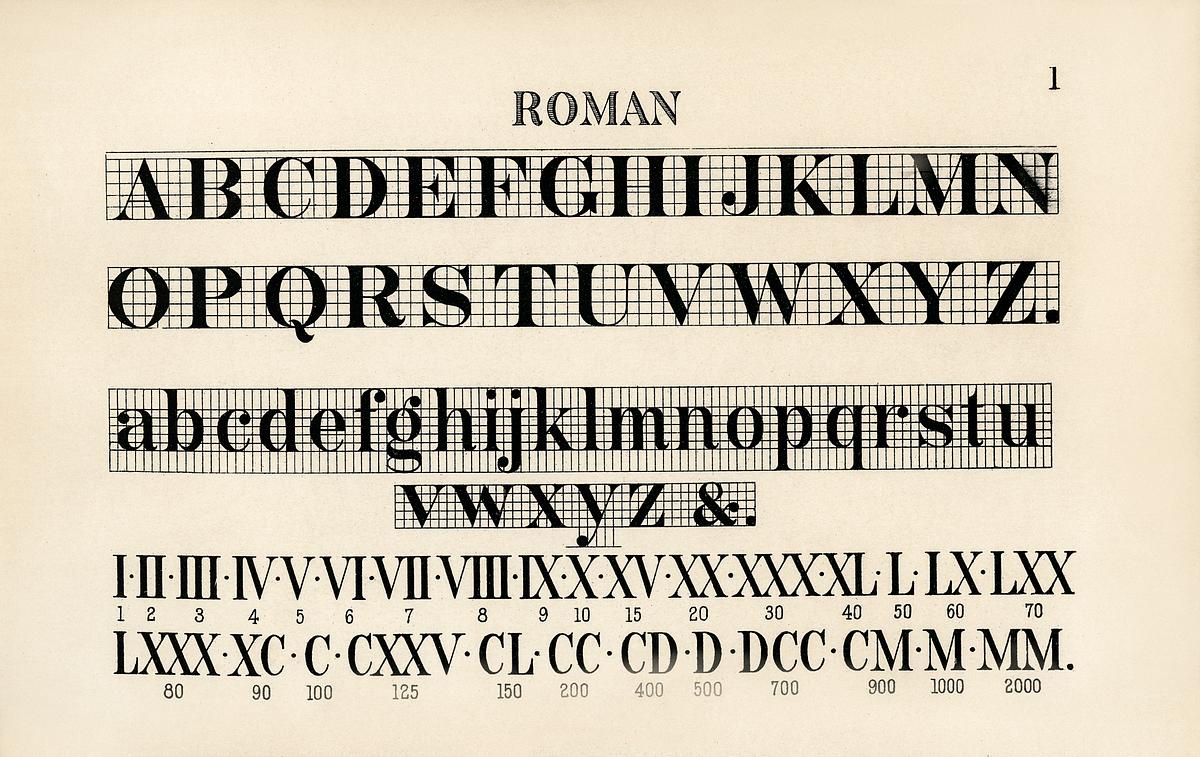 Roman fonts from Draughtsman's Alphabets Free Photo rawpixel