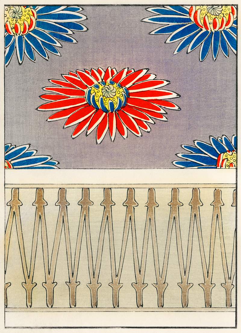 Chrysanthemum illustration from Bijutsu Sekai (1893-1896) by Watanabe Seitei, a prominent Kacho-ga artist. Digitally enhanced…