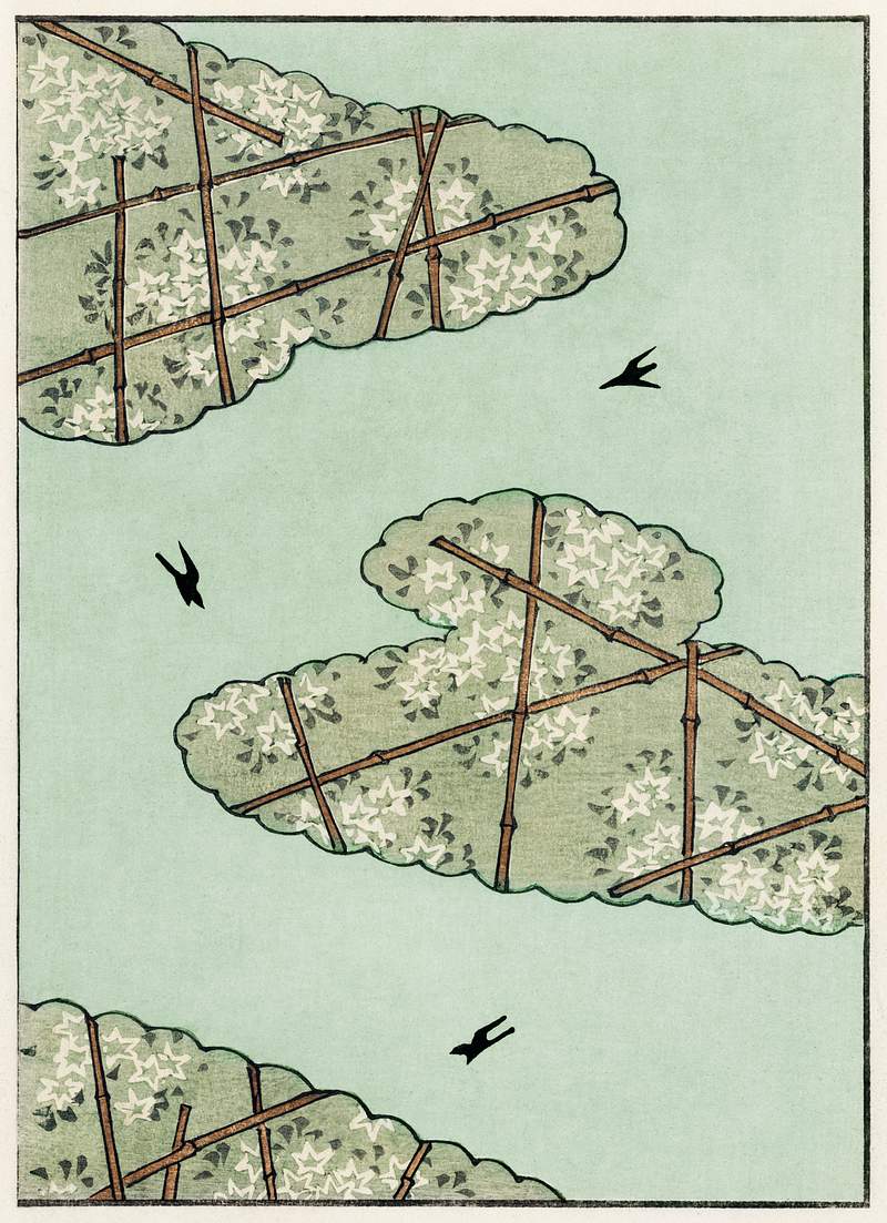 Sky illustration from Bijutsu Sekai (1893-1896) by Watanabe Seitei, a prominent Kacho-ga artist. Digitally enhanced from our own original edition. Sky illustration from Bijutsu Sekai (1893-1896) by Watanabe Seitei, a prominent Kacho-ga artist. Digitally enhanced from our…